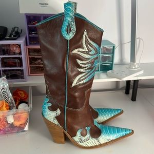 Brazilian leather cowboy cowgirl boots size 6.5